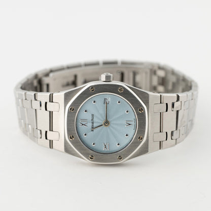 Audemars Piguet Royal Oak 67370ST Ice Blue Dial Ladies Watch Box Papers - Watches