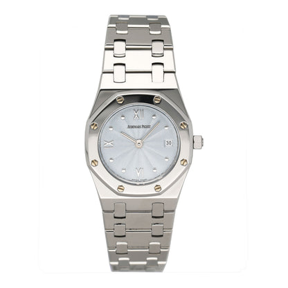Audemars Piguet Royal Oak 67370ST Ice Blue Dial Ladies Watch Box Papers - Watches