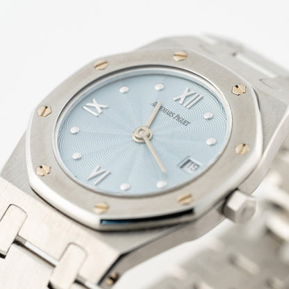 Audemars Piguet Royal Oak 67370ST Ice Blue Dial Ladies Watch Box Papers - Watches