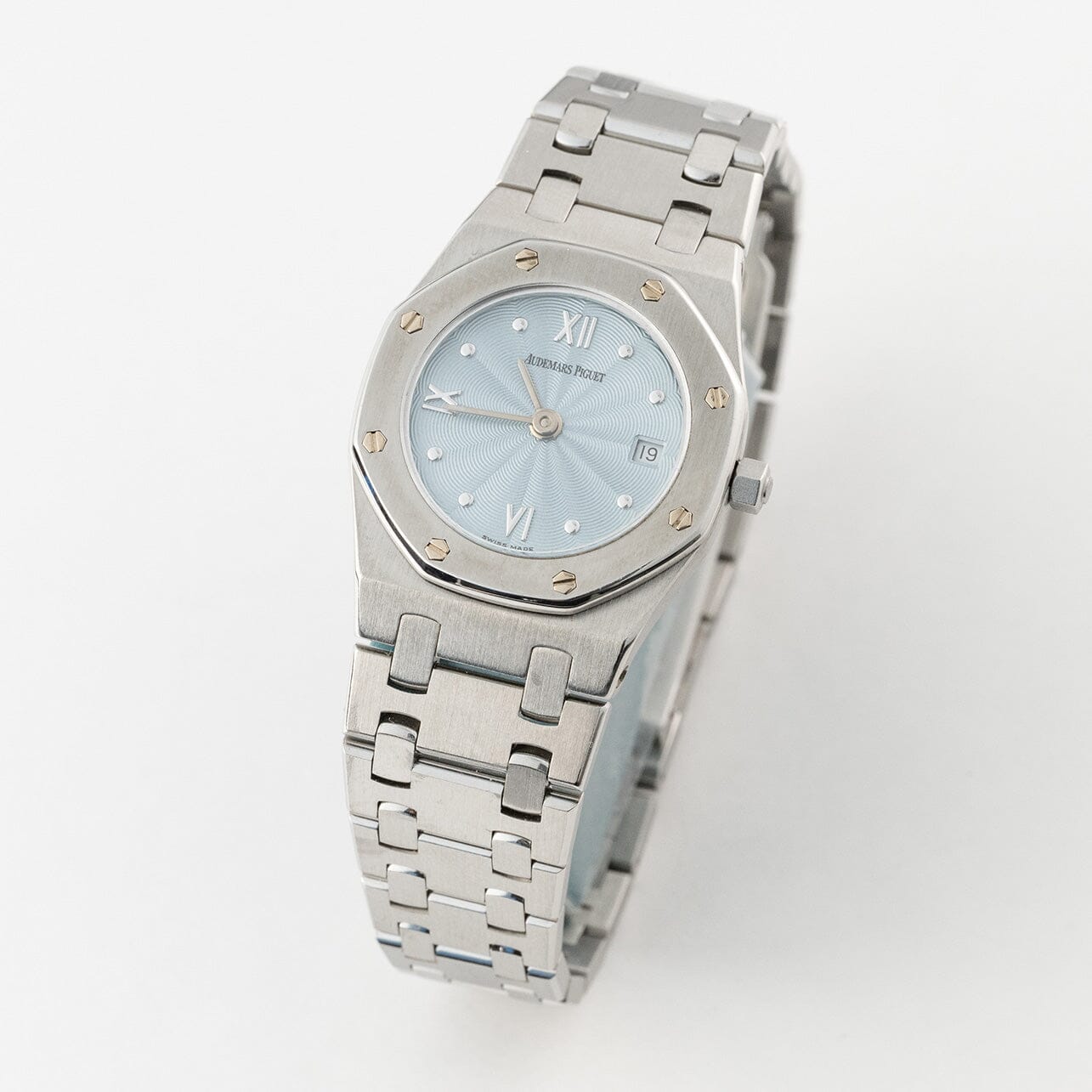 Audemars Piguet Royal Oak 67370ST Ice Blue Dial Ladies Watch Box Papers - Watches