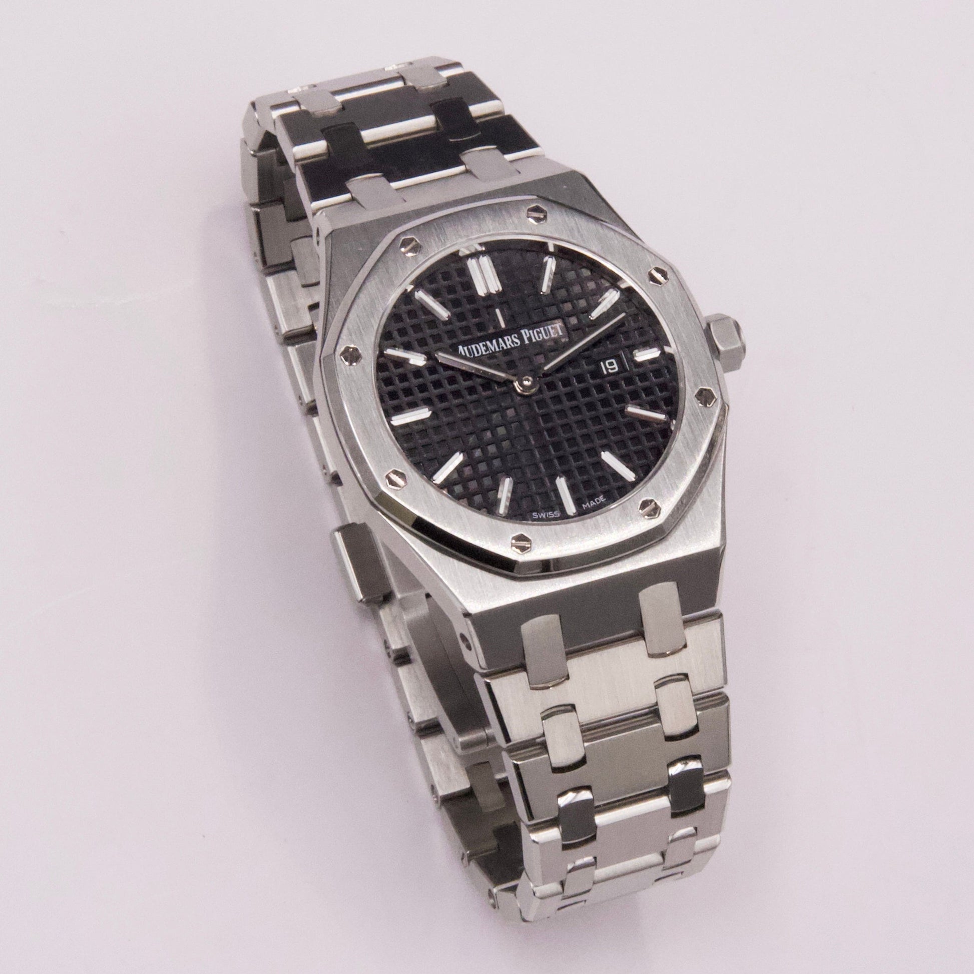 Audemars Piguet Royal Oak 67650ST Black Dial Ladies Watch With Papers - Wristwatch