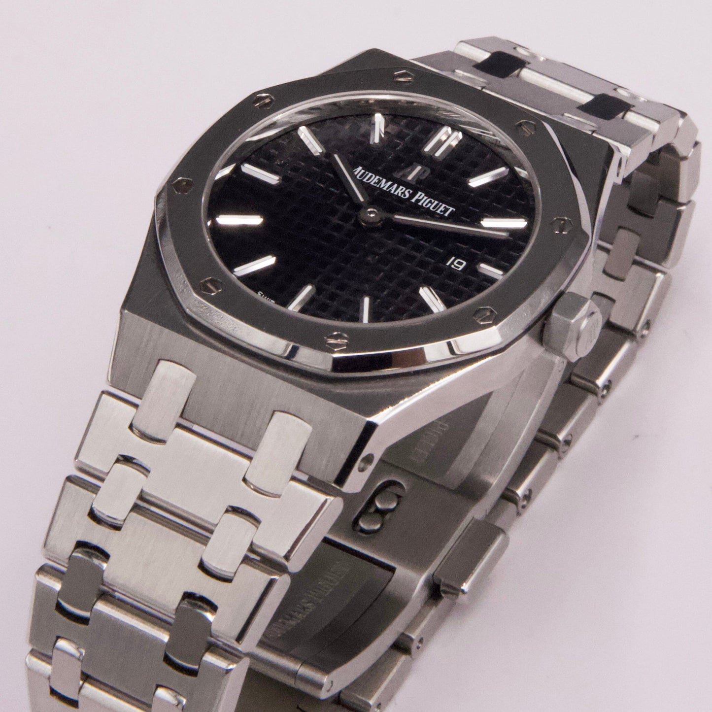 Audemars Piguet Royal Oak 67650ST Black Dial Ladies Watch With Papers - Wristwatch