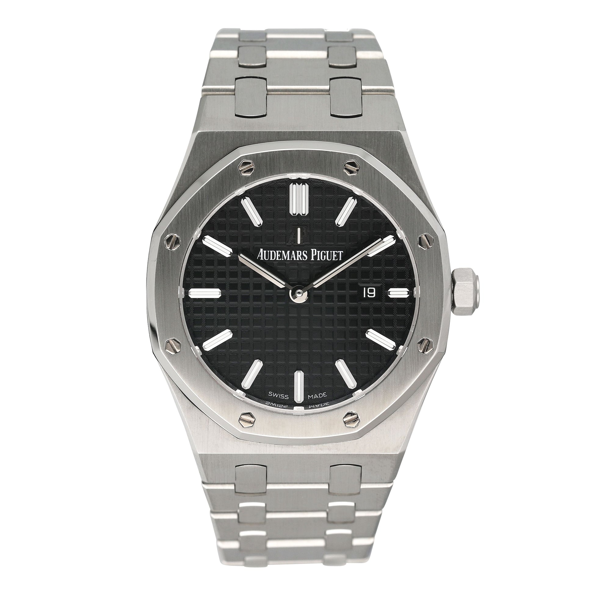 Audemars Piguet Royal Oak 67650ST Black Dial Ladies Watch With Papers - Wristwatch