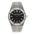 Audemars Piguet Royal Oak 67651ST Diamond Black Dial Ladies Watch - Watches