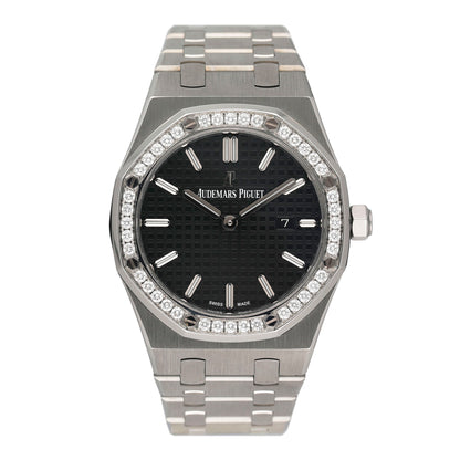 Audemars Piguet Royal Oak 67651ST Diamond Black Dial Ladies Watch