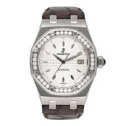 Audemars Piguet Royal Oak 77321ST Diamond Silver Dial Ladies Watch Box Papers