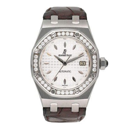 Audemars Piguet Royal Oak 77321ST Diamond Silver Dial Ladies Watch Box Papers