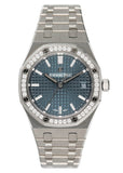Audemars Piguet Royal Oak 77351ST Diamond Blue Dial Ladies Watch Box Papers - Watches