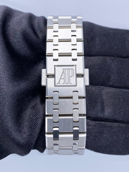 Audemars Piguet Royal Oak 77351ST Diamond Blue Dial Ladies Watch Box Papers - Watches