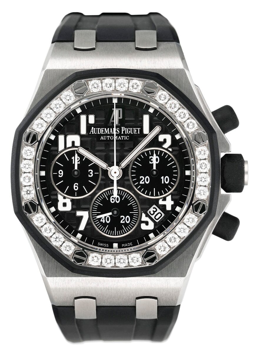 Audemars Piguet Royal Oak Offshore 26048SK Diamond Black Dial Ladies Watch Box Papers - Watches