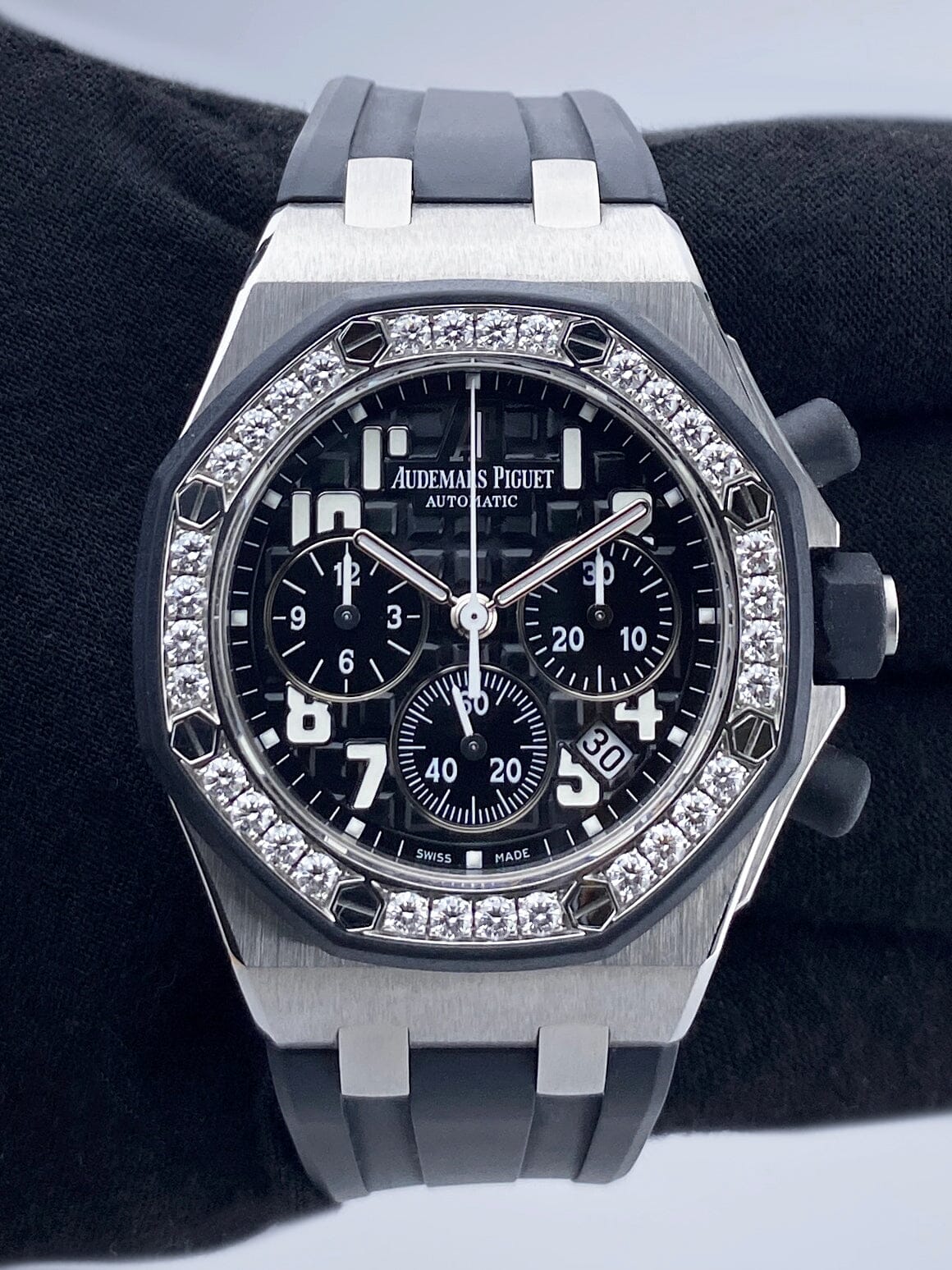 Audemars Piguet Royal Oak Offshore 26048SK Diamond Black Dial Ladies Watch Box Papers - Watches