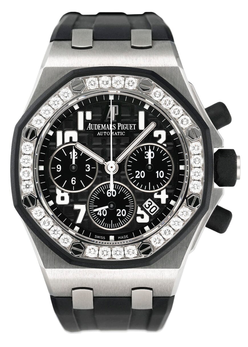 Audemars Piguet Royal Oak Offshore 26048SK Diamond Black Dial Ladies Watch Box Papers - Watches