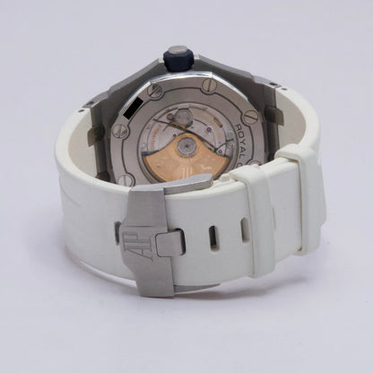 Audemars Piguet Royal Oak Offshore Diver 15710ST White Dial Mens Watch Box Papers - Watches