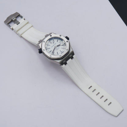 Audemars Piguet Royal Oak Offshore Diver 15710ST White Dial Mens Watch Box Papers - Watches
