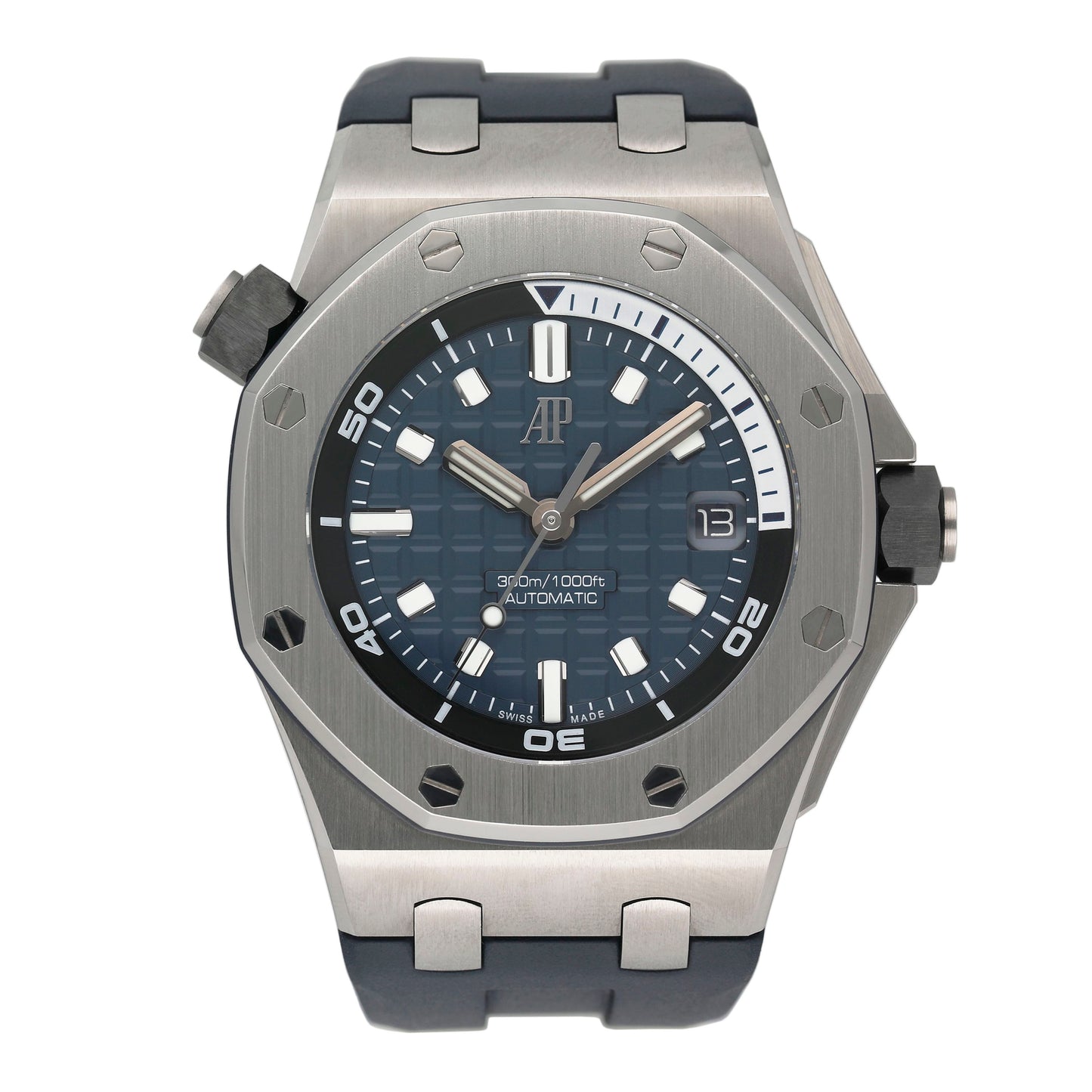 Audemars Piguet Royal Oak Offshore Diver 15720ST Blue Dial Mens Watch With Papers