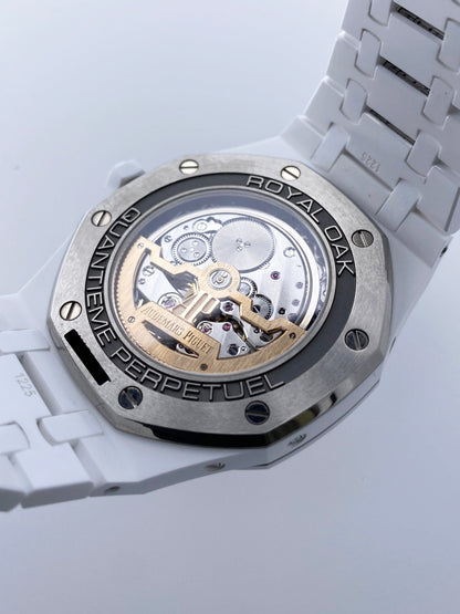 Audemars Piguet Royal Oak Perpetual Calendar 26579CB White Ceramic Mens Watch Box Papers - Watches
