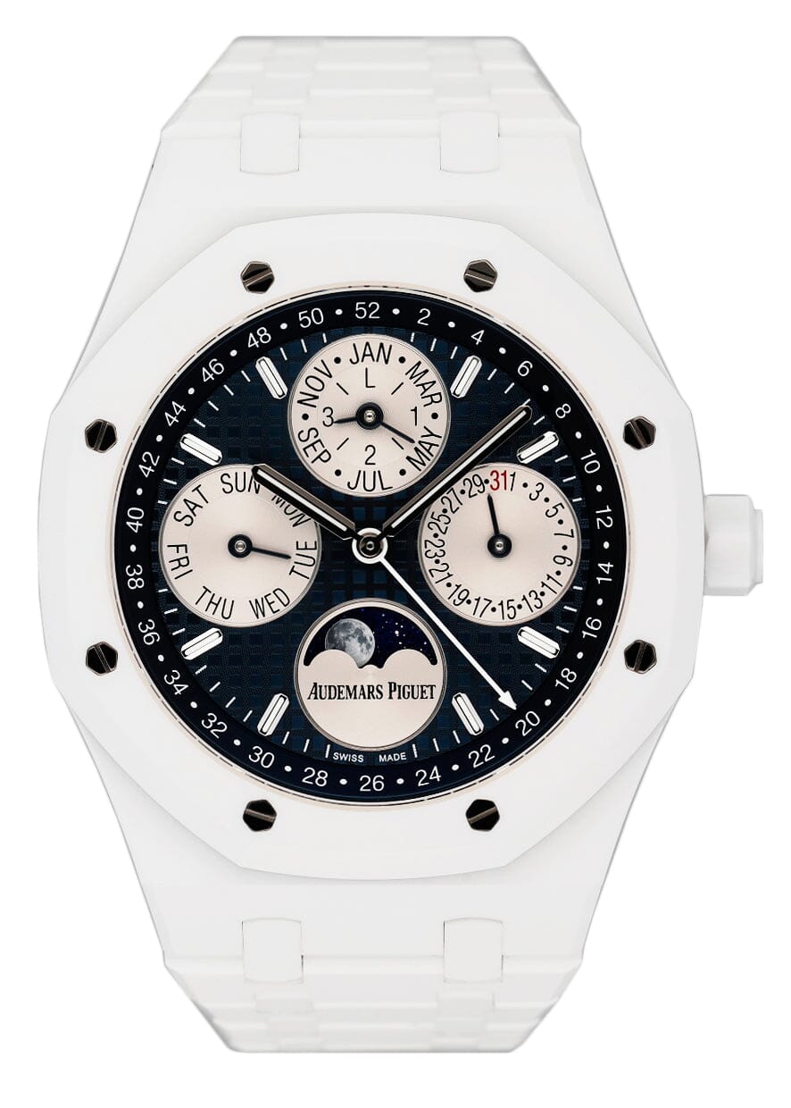Audemars Piguet Royal Oak Perpetual Calendar 26579CB White Ceramic Mens Watch Box Papers - Watches