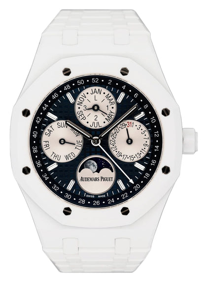 Audemars Piguet Royal Oak Perpetual Calendar 26579CB White Ceramic Mens Watch Box Papers - Watches