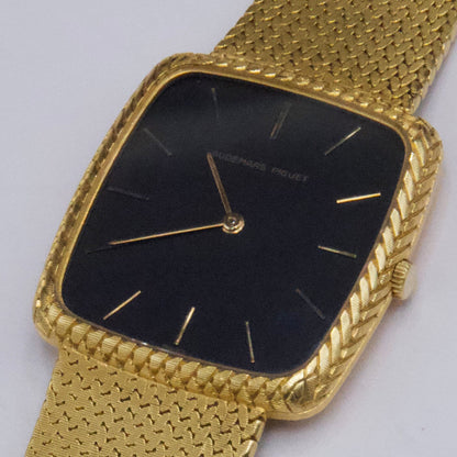 Audemars Piguet Vintage Black Dial 18K Yellow Gold Mens Watch - Watches