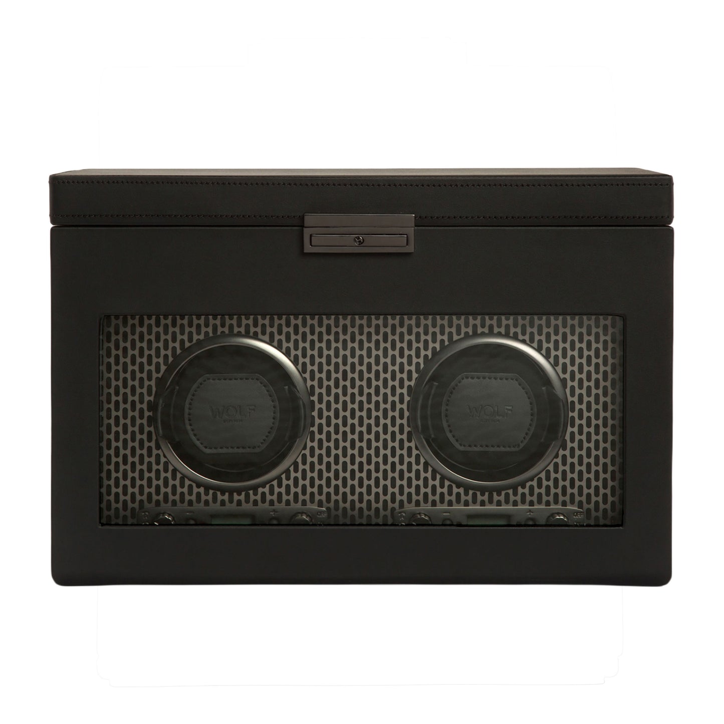 Axis Double Watch Winder With Storage - Powder Coat