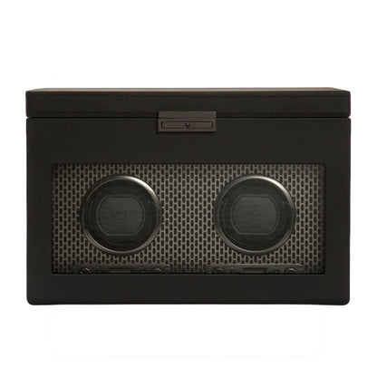 Axis Double Watch Winder With Storage - Powder Coat