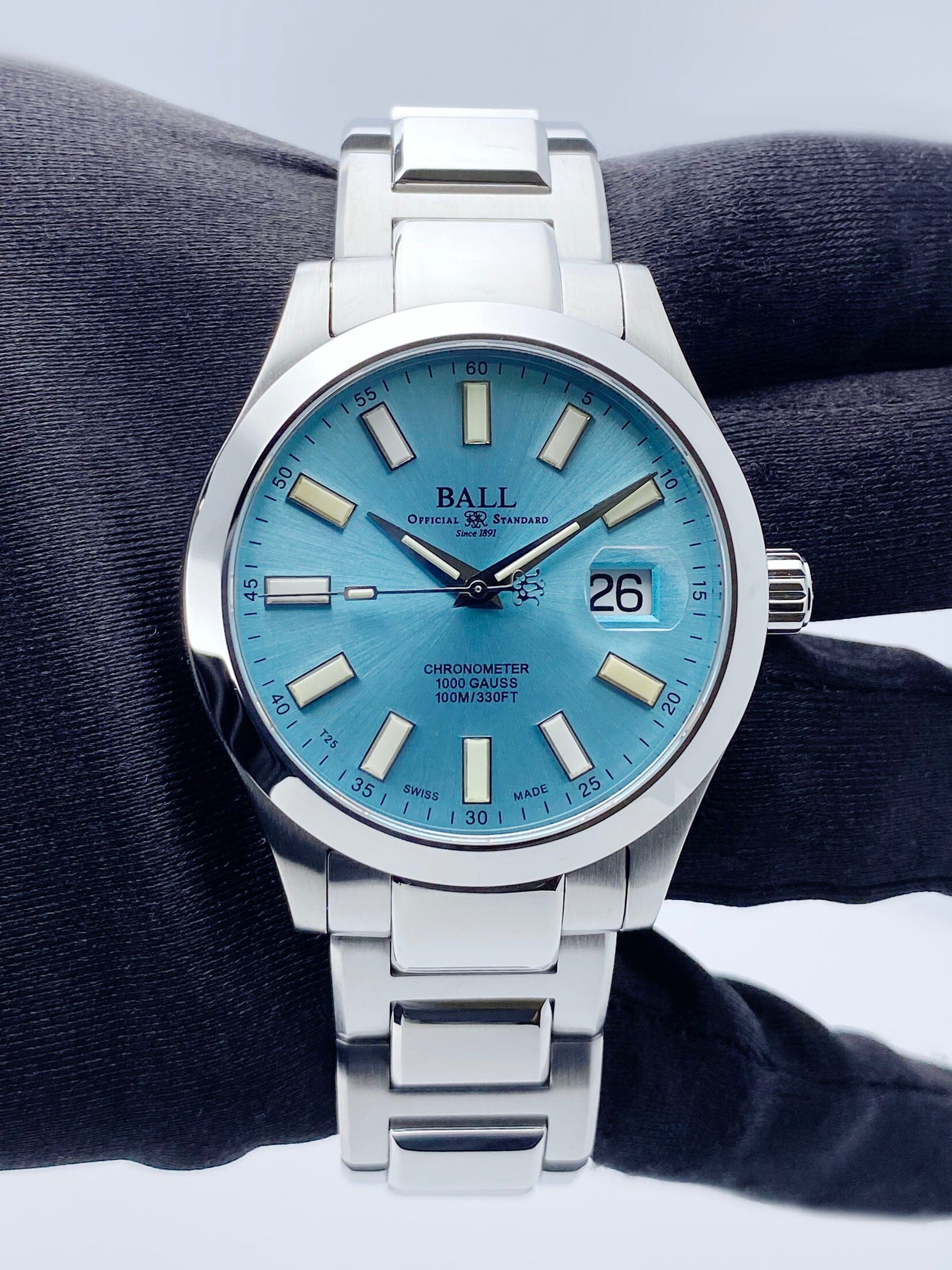 BALL Engineer III Marvelight 40MM Ice Blue Dial Rainbow Watch Box Papers - Watches