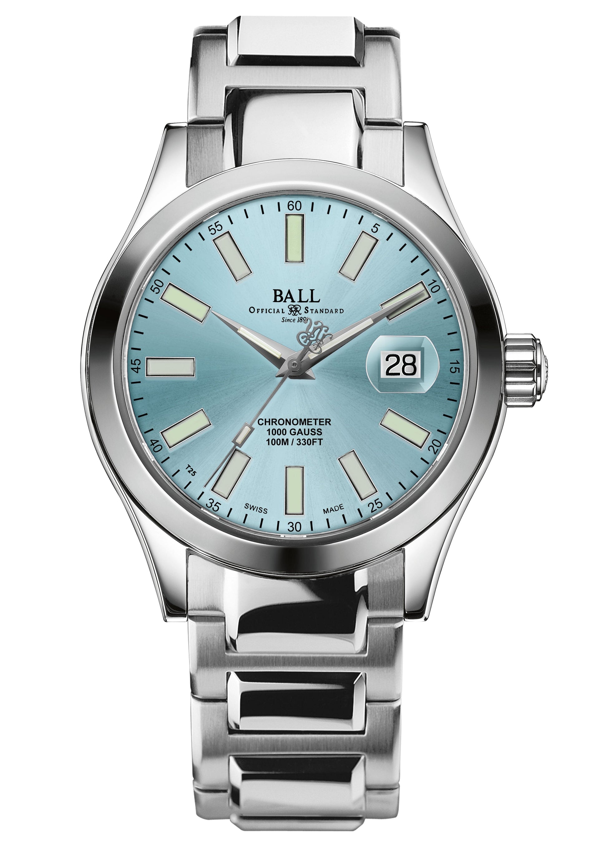 BALL Engineer III Marvelight 40MM Ice Blue Dial Rainbow Watch Box Papers - Watches