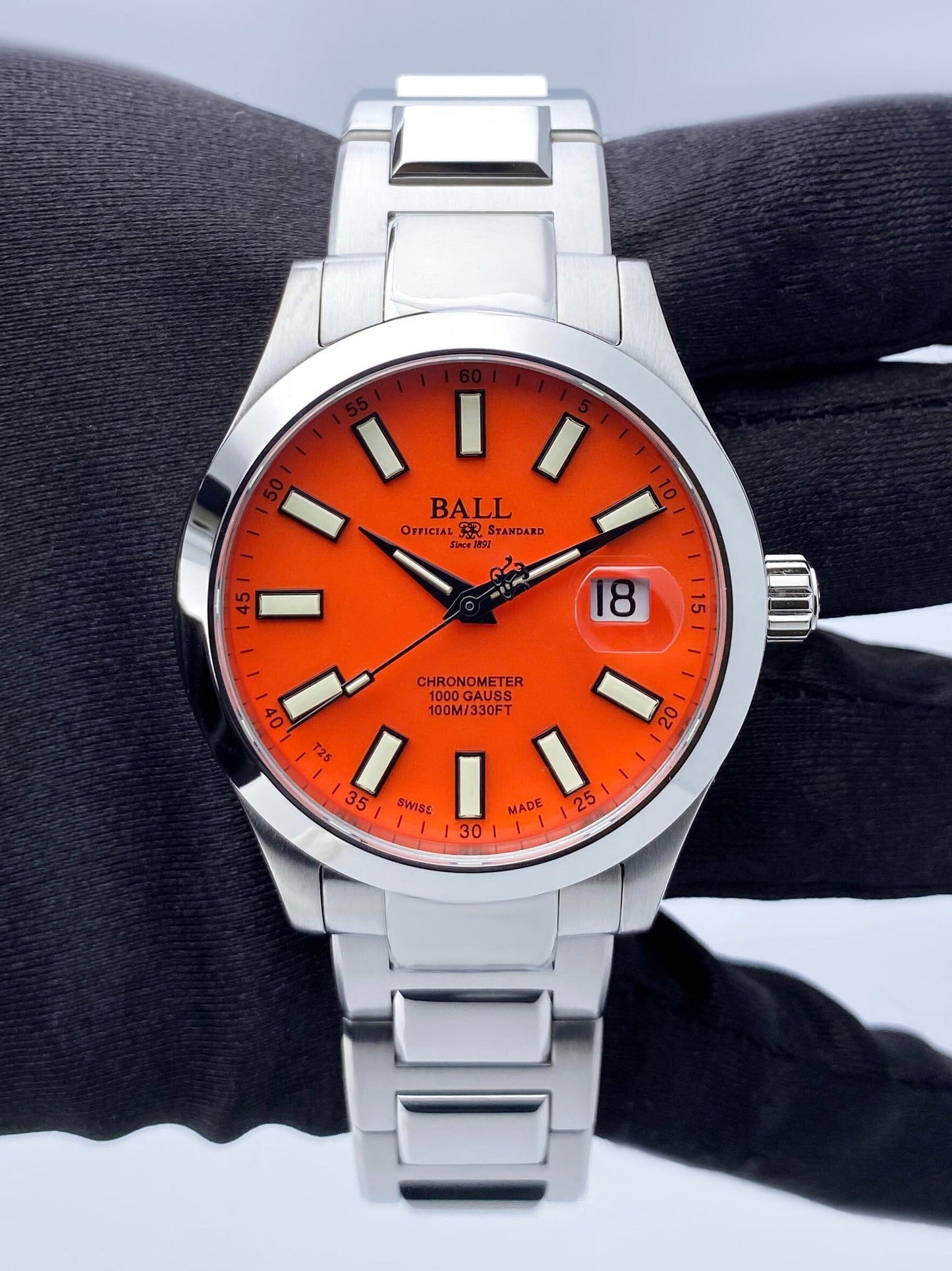 BALL Engineer III Marvelight Chronometer 40MM Orange Dial Watch Box Papers - Watches