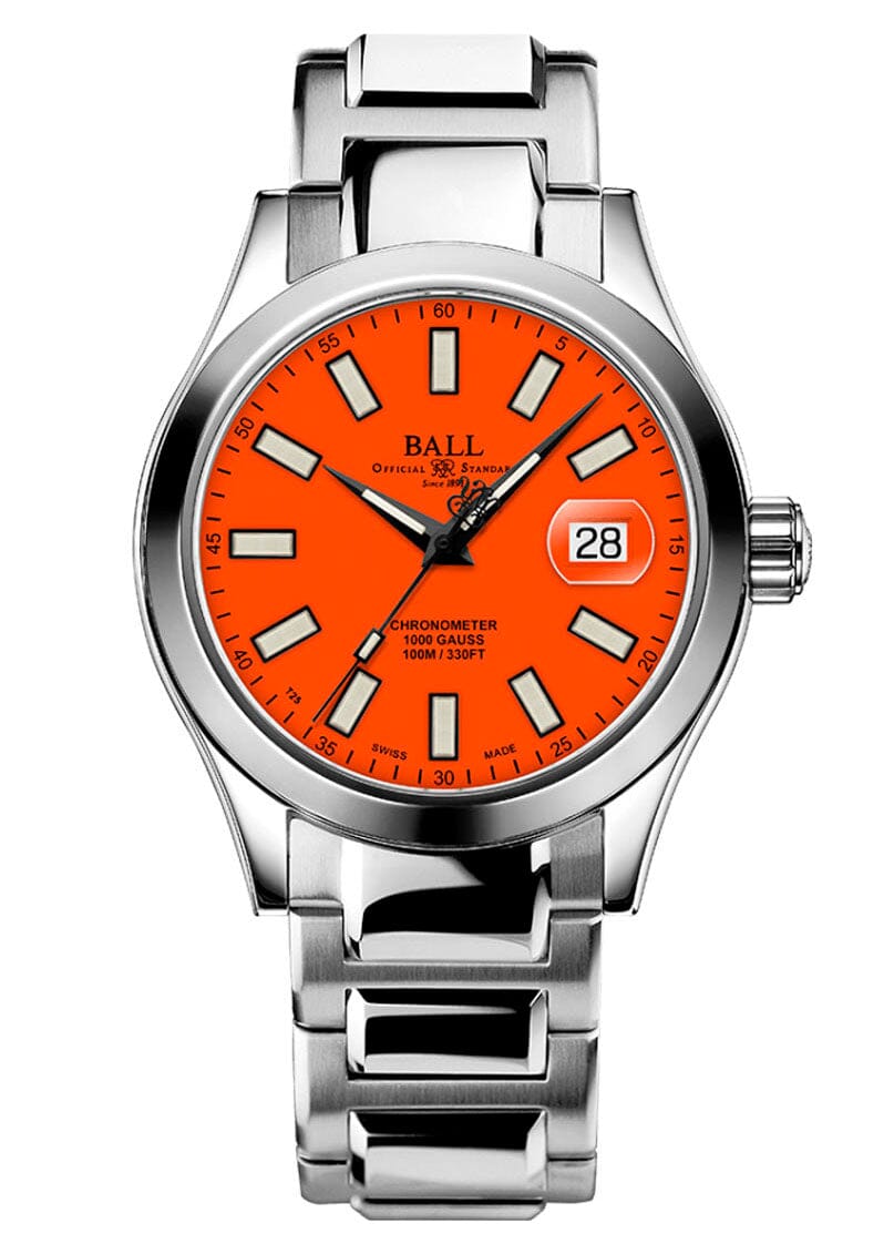 BALL Engineer III Marvelight Chronometer 40MM Orange Dial Watch Box Papers - Watches