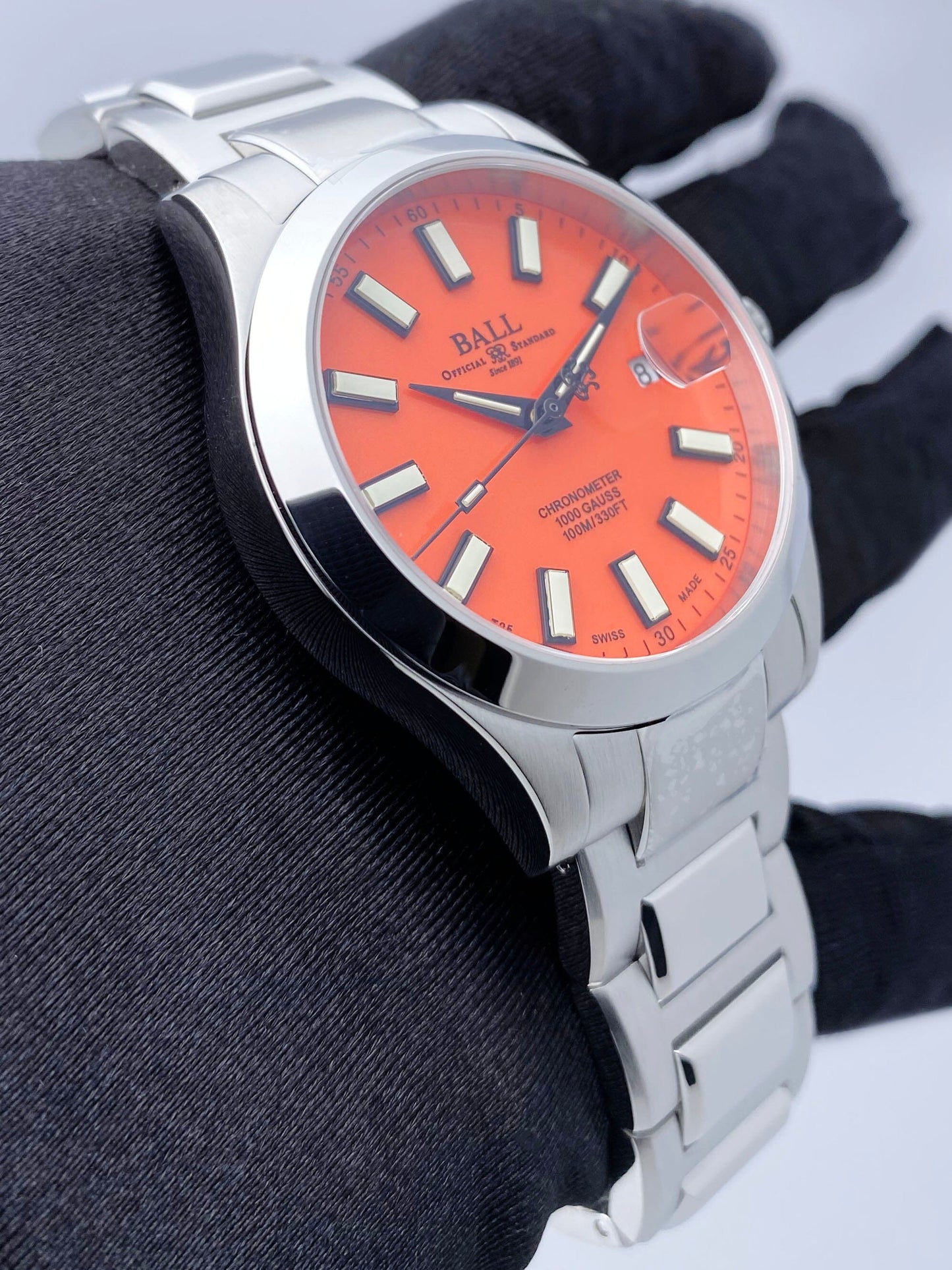 BALL Engineer III Marvelight Chronometer 40MM Orange Dial Watch Box Papers - Watches