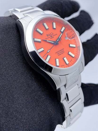 BALL Engineer III Marvelight Chronometer 40MM Orange Dial Watch Box Papers - Watches