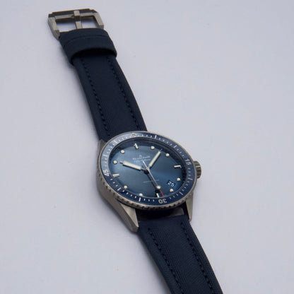 Blancpain Fifty Fathoms Bathyscaphe 5000 0240 O52A Blue Dial Ceramic Mens Watch Box Papers - Watches