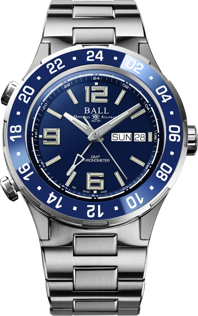 BALL Roadmaster Marine GMT DG3030B-S6CJ-BE Mens Watch Box Papers