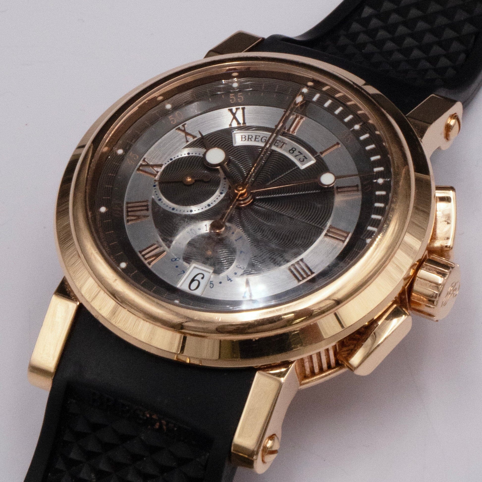 Breguet Marine 5827BR/Z2/5ZU Black Silver Dial Mens Watch - Wristwatch