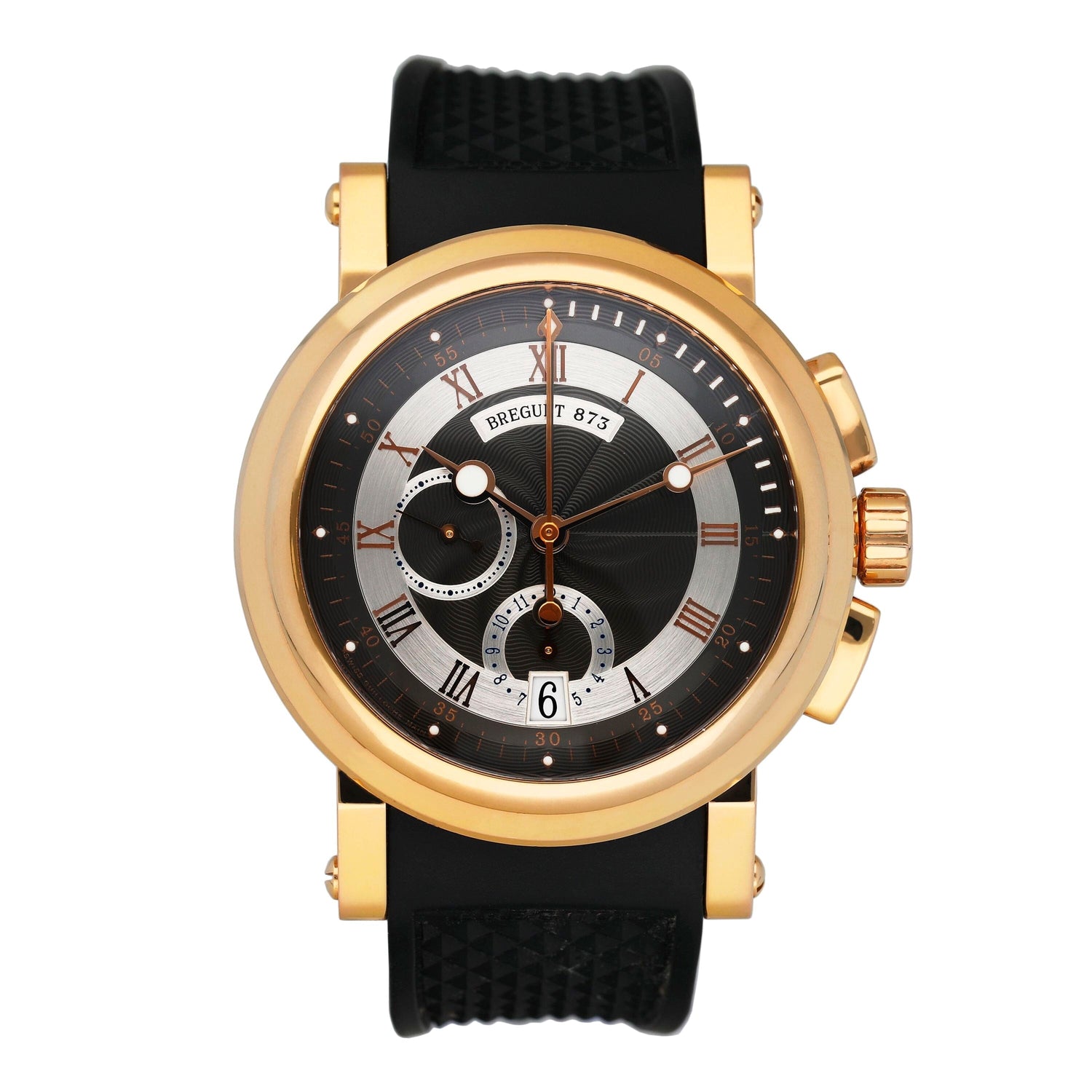 Breguet Marine 5827BR/Z2/5ZU Black Silver Dial Mens Watch - Wristwatch