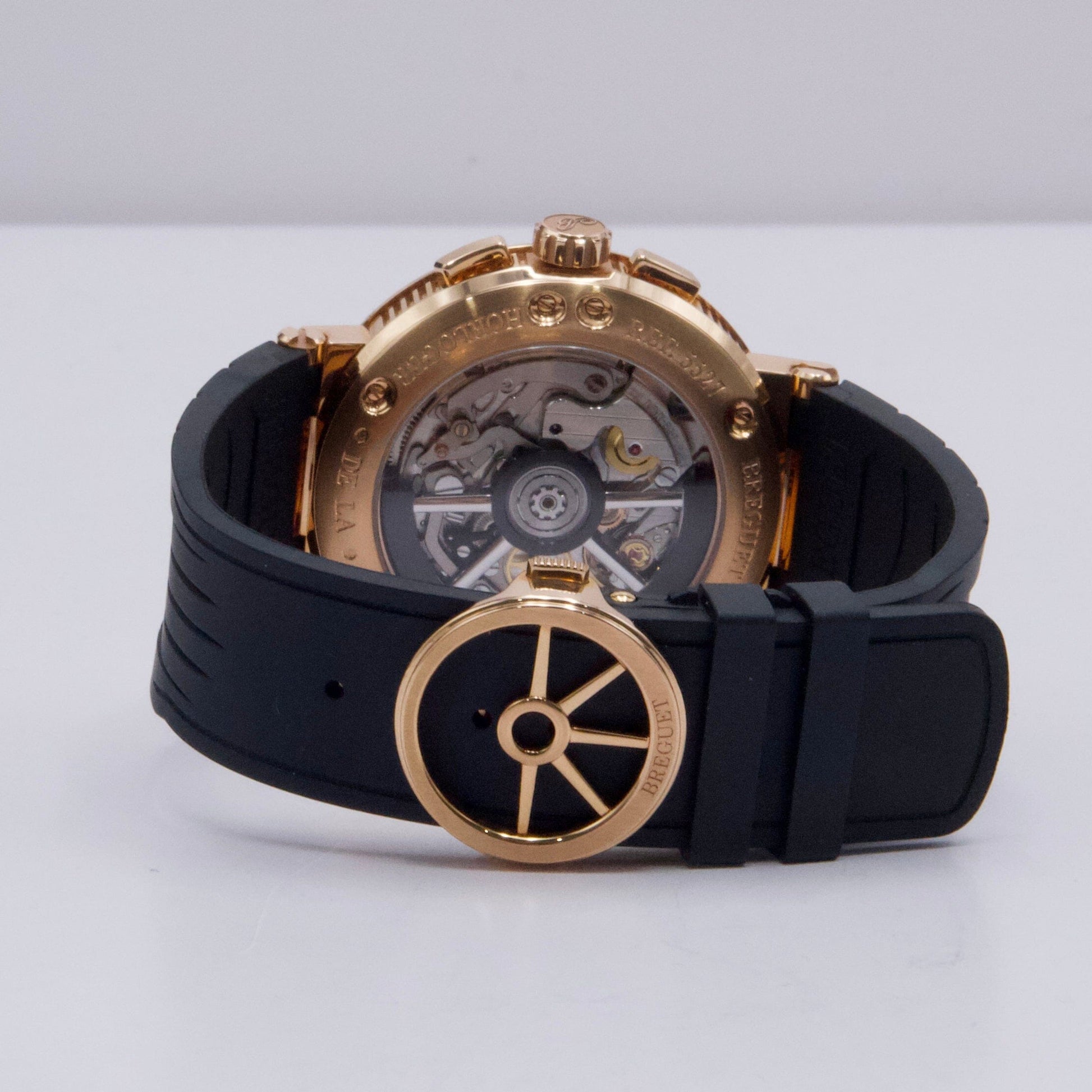 Breguet Marine Chronographe 5527 Slate Dial 18K Rose Gold Mens Watch Box Papers - Watches