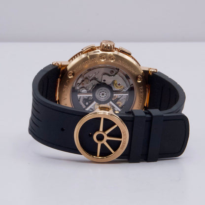 Breguet Marine Chronographe 5527 Slate Dial 18K Rose Gold Mens Watch Box Papers - Watches