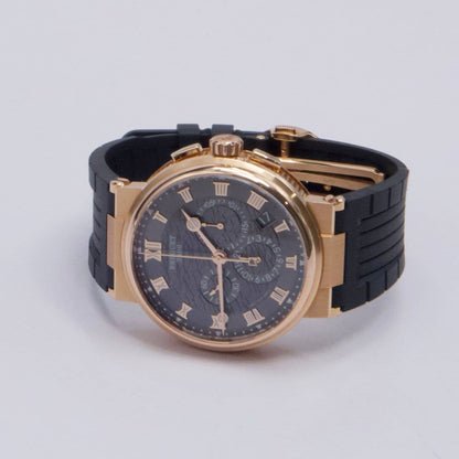 Breguet Marine Chronographe 5527 Slate Dial 18K Rose Gold Mens Watch Box Papers - Watches
