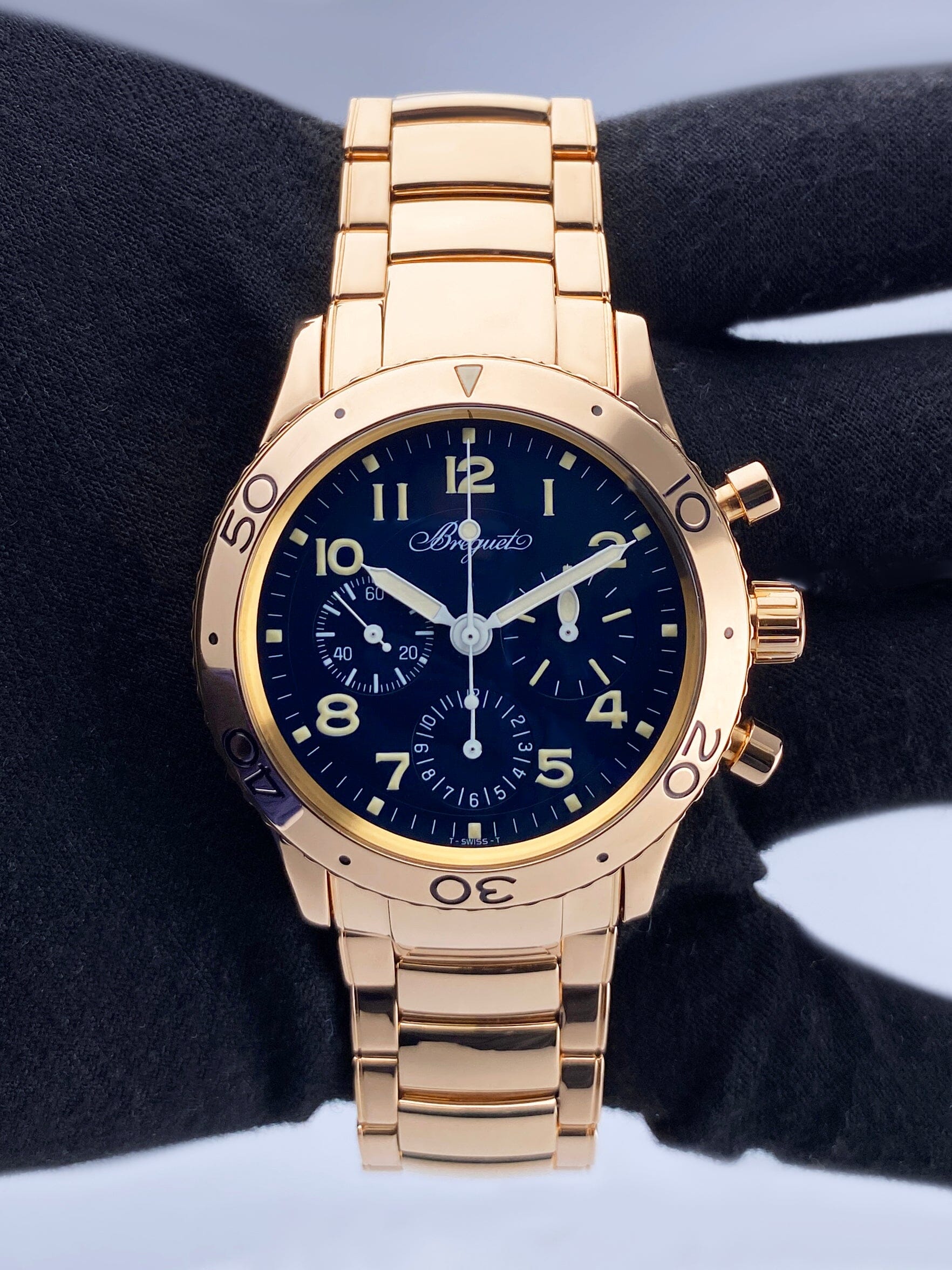 breguet Breguet Type XX 3800 Blue Dial 18K Rose Gold Mens Watch | – Phigora