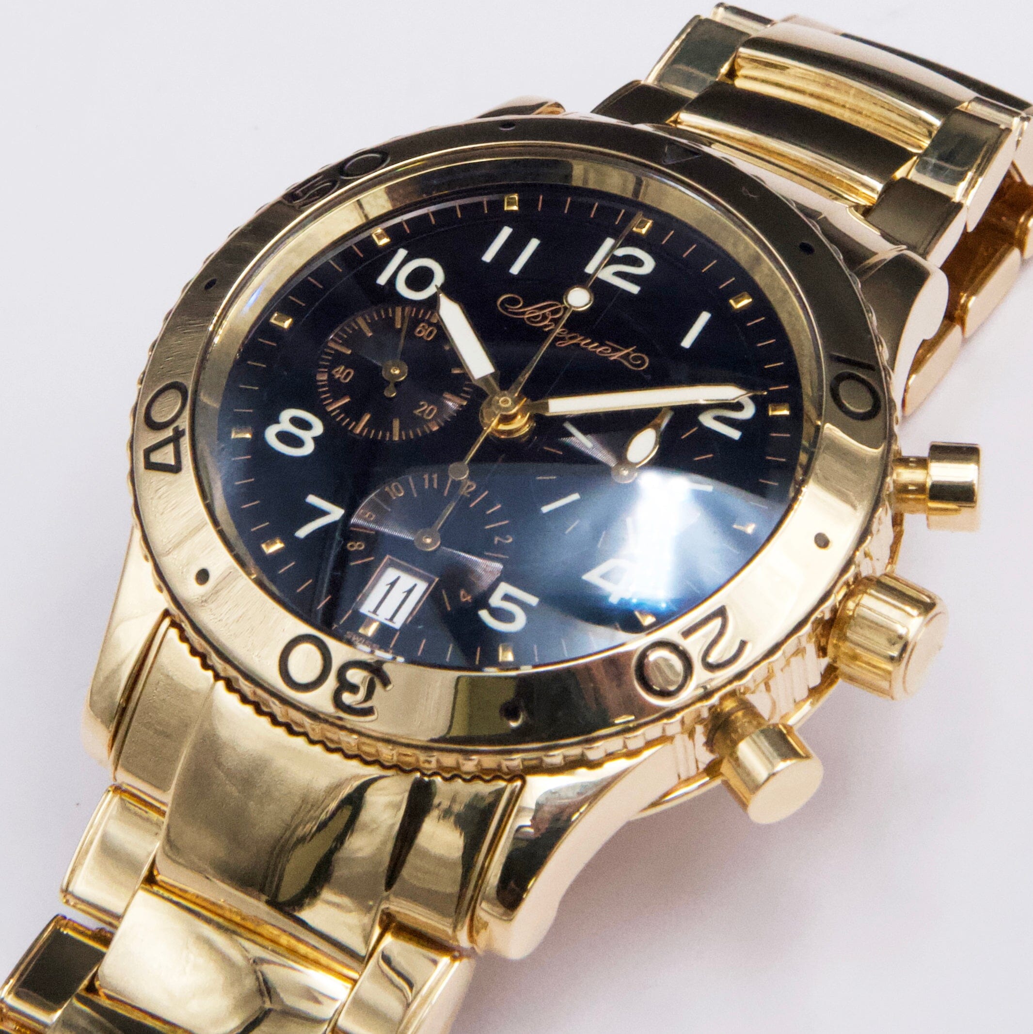 Breguet Type XX 3820BA Black Dial 18K Yellow Gold Mens – Phigora