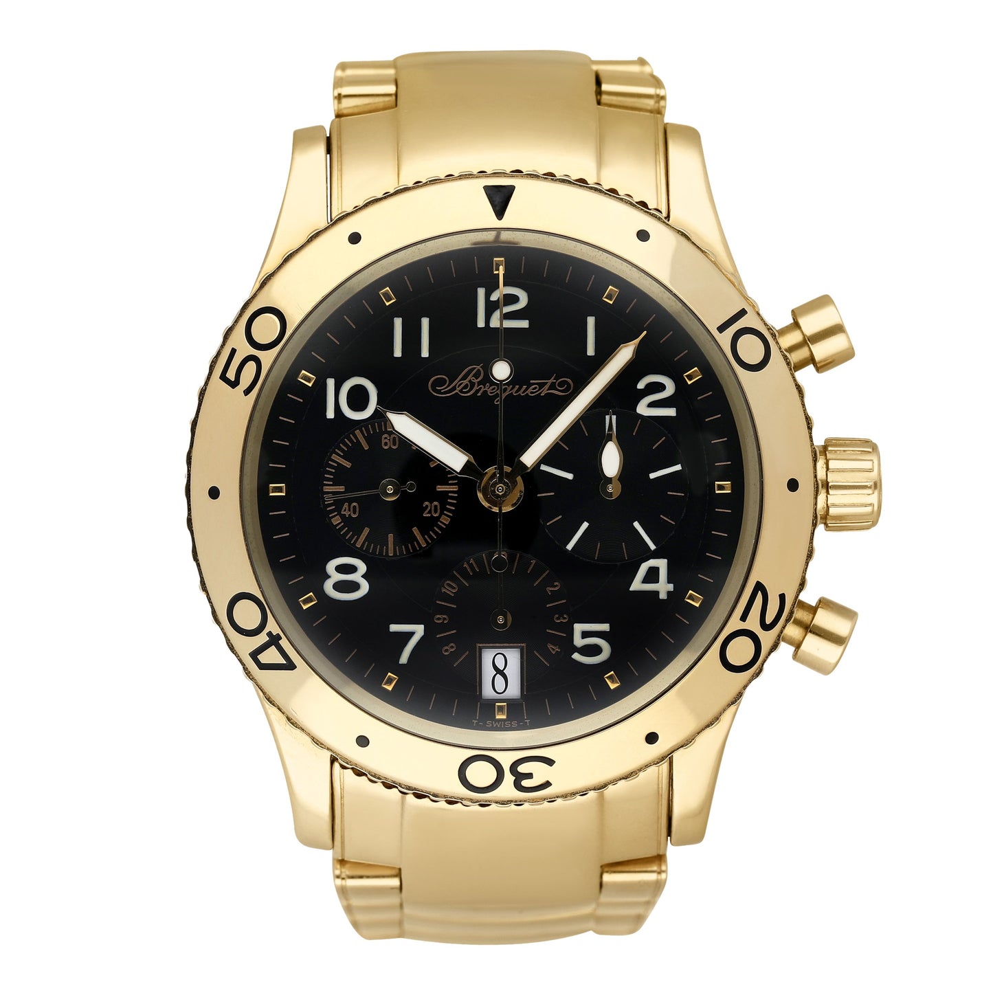 Breguet Type XX 3820BA Black Dial 18K Yellow Gold Mens Watch