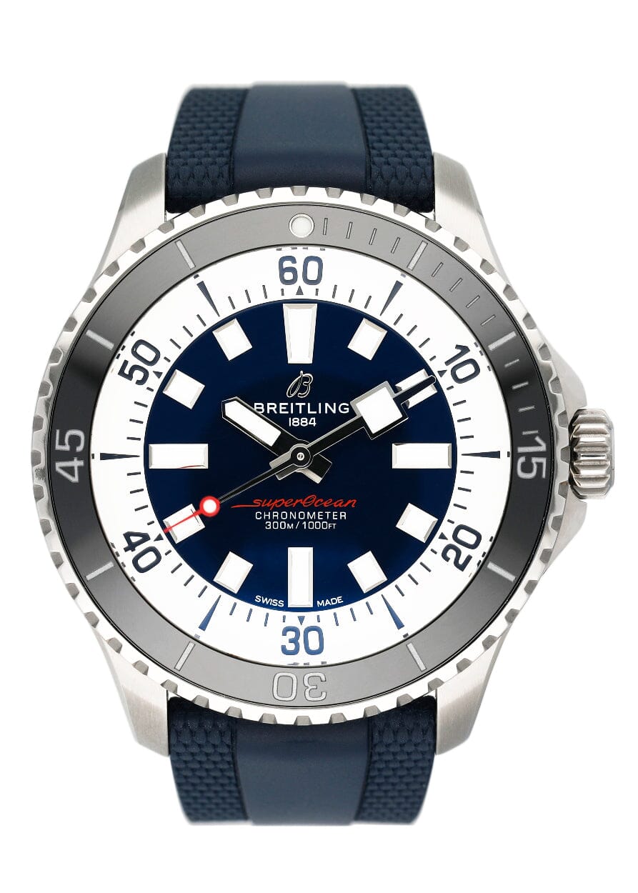 Breitling Superocean A17376 Blue Dial Mens Watch Box Papers - Watches