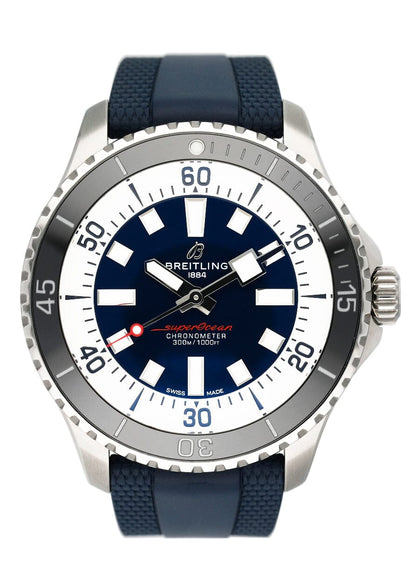 Breitling Superocean A17376 Blue Dial Mens Watch Box Papers - Watches