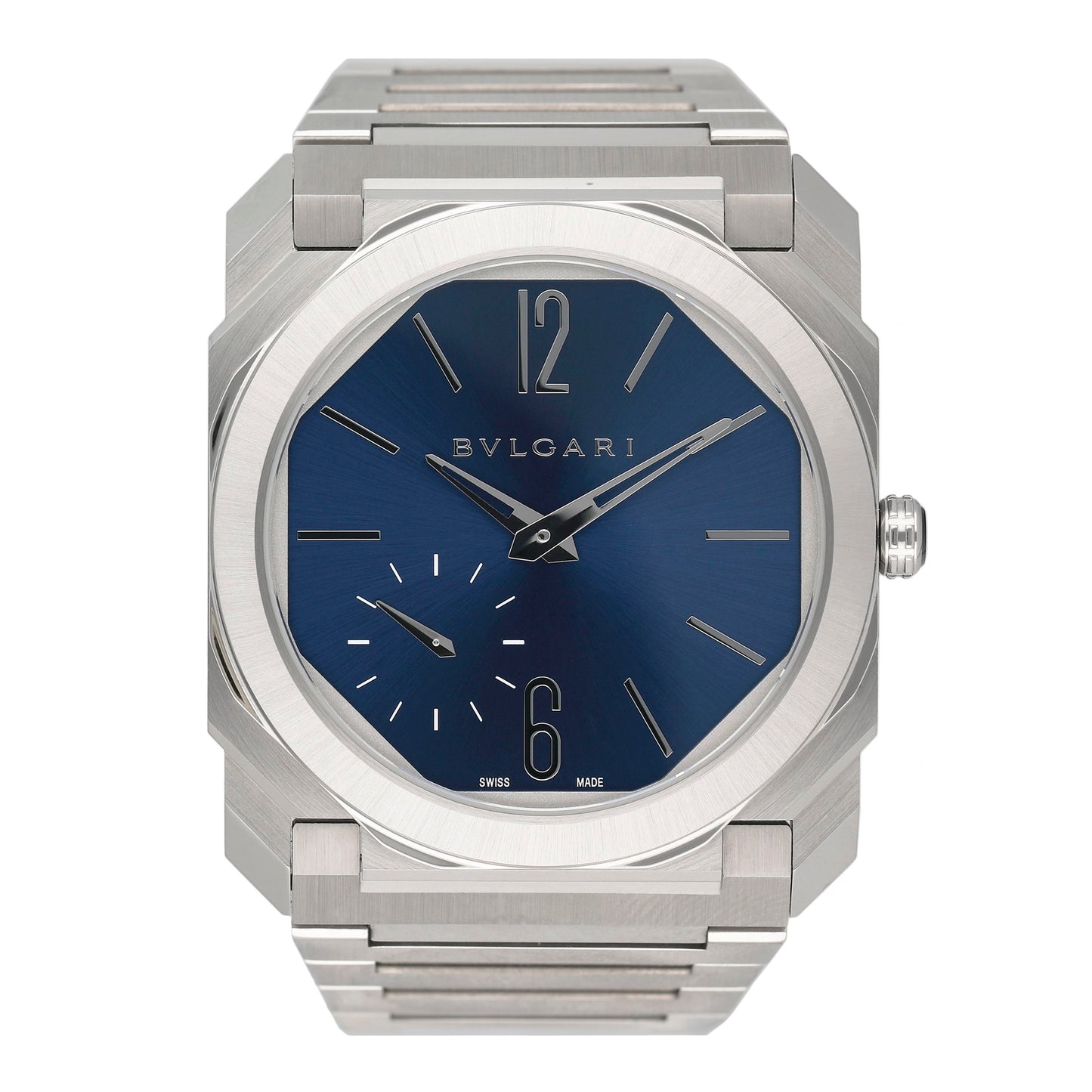 Bulgari Octo Finissimo 103431 Blue Dial Mens Watch Box Papers