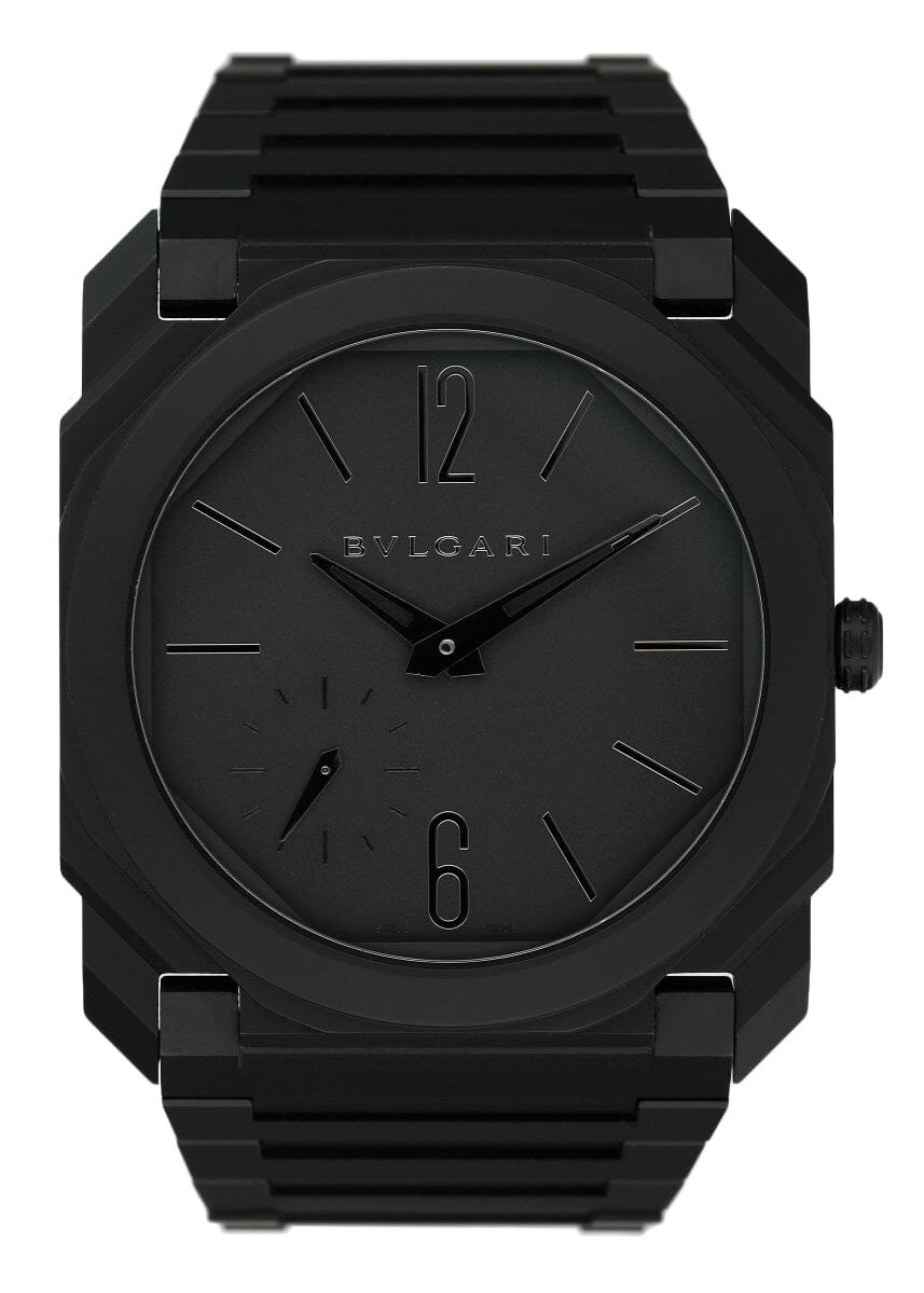 Bulgari Octo Finissimo Extra Thin 103077 Black Ceramic Mens Watch Box Papers - Watches
