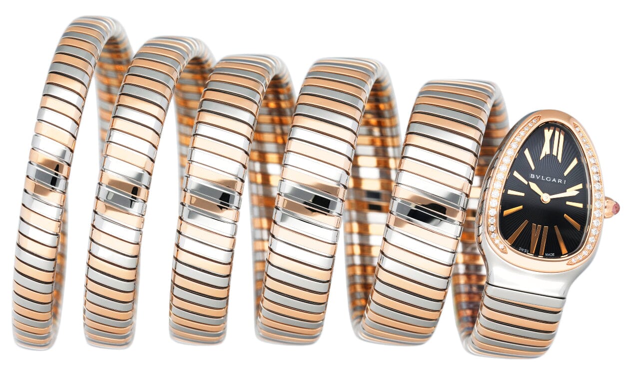 Bvlgari Serpenti SP35 SPG Tubogas Rose Gold & Steel Ladies Watch - Watches