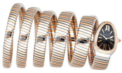 Bvlgari Serpenti SP35 SPG Tubogas Rose Gold & Steel Ladies Watch - Watches