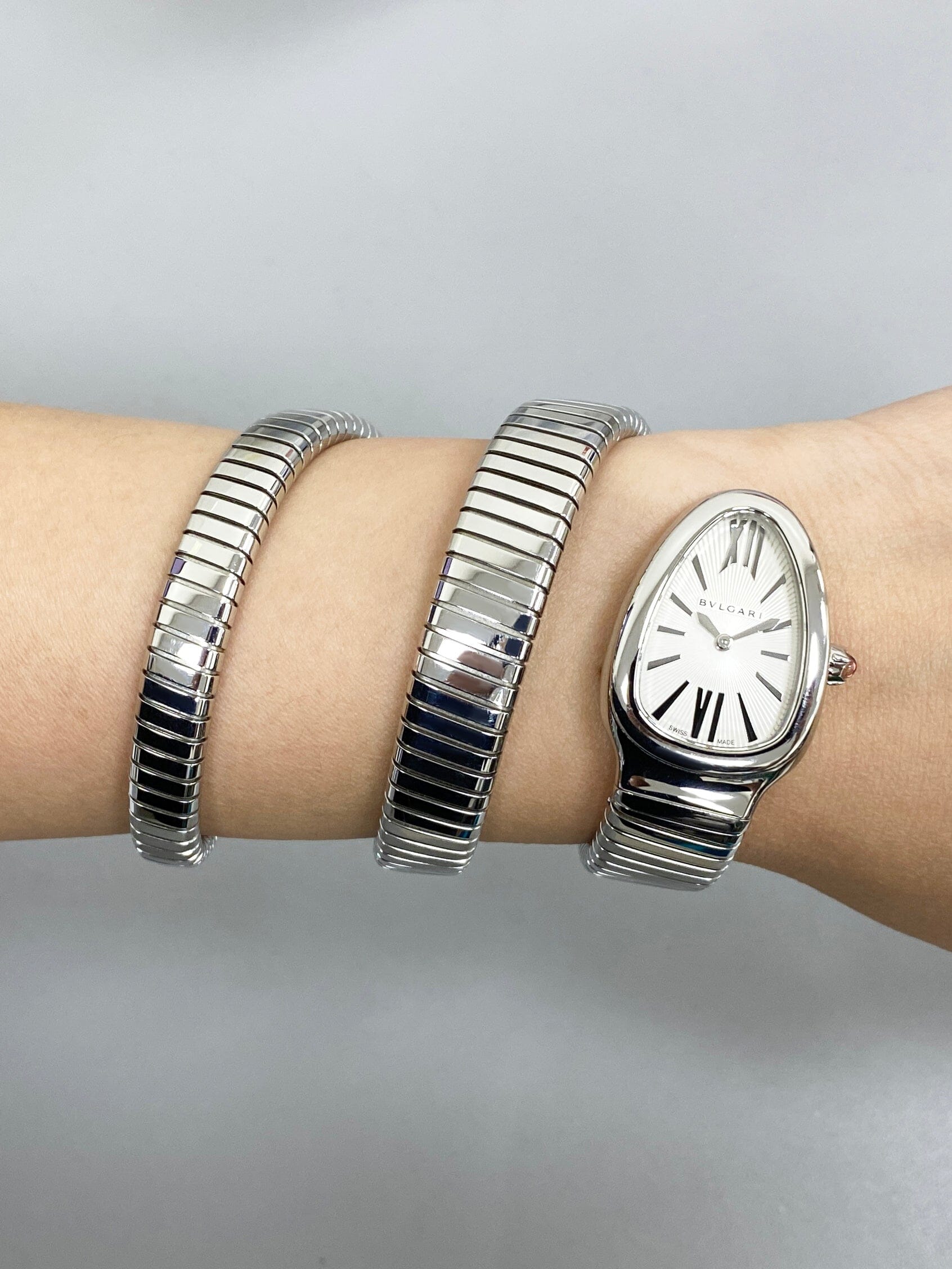 Bvlgari Serpenti Tubogas 101911 Silver Dial Steel Ladies – Phigora