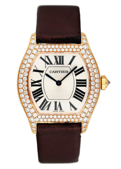 Cartier Tortue WA505031 Diamond 18K Rose Gold Ladies Watch - Watches