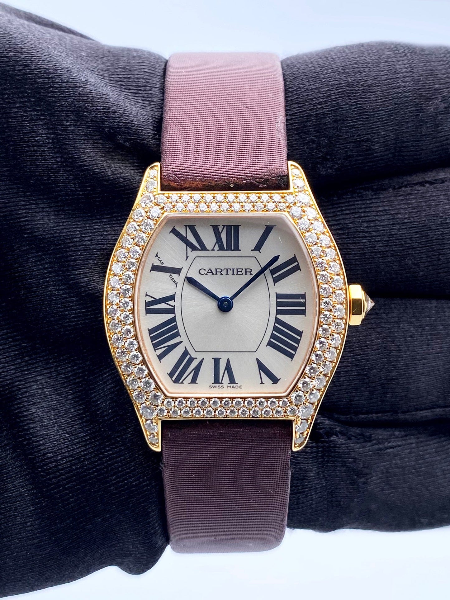 Cartier Tortue WA505031 Diamond 18K Rose Gold Ladies Watch - Watches